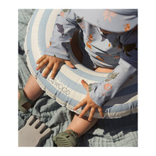 Load image into Gallery viewer, Baloo Swim Ring - Stripe: Sea blue/creme de la creme