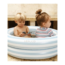 Load image into Gallery viewer, Leonore Pool - Stripe: Sea blue/creme de la creme