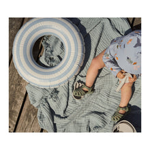 Load image into Gallery viewer, Baloo Swim Ring - Stripe: Sea blue/creme de la creme