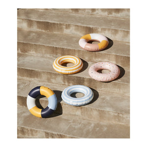 Baloo Swim Ring - Stripe: Sea blue/creme de la creme